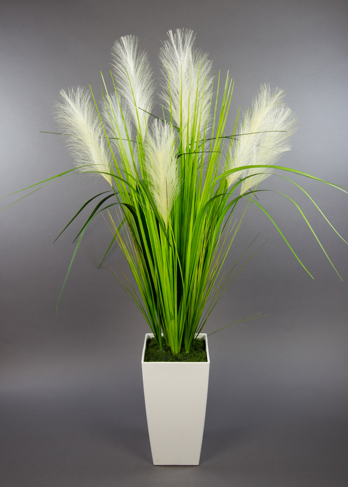 Palmengrasbusch 90cm im weißen Hochtopf DP Kunstpflanzen künstliche